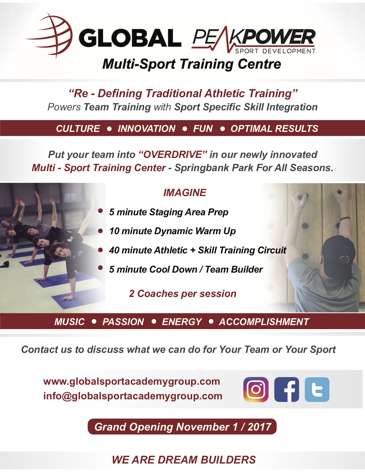 Global and Peak Power Training Facility Poster
